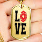 Love Firefighter Dog Tag Stainless Steel or 18k Gold 24" Chain - Express Your Love Gifts