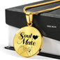 Love Gift Soul Mate Circle Pendant Necklace Stainless Steel or 18k Gold 18-22" - Express Your Love Gifts
