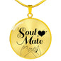 Love Gift Soul Mate Circle Pendant Necklace Stainless Steel or 18k Gold 18-22" - Express Your Love Gifts