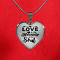 Love Is The Beauty Of The Soul Necklace Stainless Steel or 18k Gold Heart Pendant 18-22" - Express Your Love Gifts