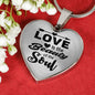 Love Is The Beauty Of The Soul Necklace Stainless Steel or 18k Gold Heart Pendant 18-22" - Express Your Love Gifts