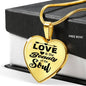 Love Is The Beauty Of The Soul Necklace Stainless Steel or 18k Gold Heart Pendant 18-22" - Express Your Love Gifts