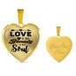 Love Is The Beauty Of The Soul Necklace Stainless Steel or 18k Gold Heart Pendant 18-22" - Express Your Love Gifts