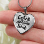 Love Is The Beauty Of The Soul Necklace Stainless Steel or 18k Gold Heart Pendant 18-22" - Express Your Love Gifts