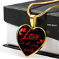Love is You Need Necklace Stainless Steel or 18k Gold Heart Pendant 18-22'' - Express Your Love Gifts