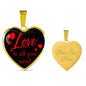 Love is You Need Necklace Stainless Steel or 18k Gold Heart Pendant 18-22'' - Express Your Love Gifts