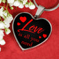 Love is You Need Necklace Stainless Steel or 18k Gold Heart Pendant 18-22'' - Express Your Love Gifts