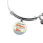 Love Message Billions Of People Circle Bangle Bracelet Stainless Steel or 18k Gold" - Express Your Love Gifts