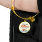 Love Message Billions Of People Circle Bangle Bracelet Stainless Steel or 18k Gold" - Express Your Love Gifts