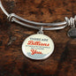 Love Message Billions Of People Circle Bangle Bracelet Stainless Steel or 18k Gold" - Express Your Love Gifts
