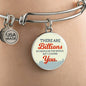 Love Message Billions Of People Circle Bangle Bracelet Stainless Steel or 18k Gold" - Express Your Love Gifts