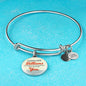 Love Message Billions Of People Circle Bangle Bracelet Stainless Steel or 18k Gold" - Express Your Love Gifts