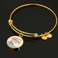 Love Message Billions Of People Circle Bangle Bracelet Stainless Steel or 18k Gold" - Express Your Love Gifts