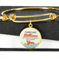 Love Message Billions Of People Circle Bangle Bracelet Stainless Steel or 18k Gold" - Express Your Love Gifts