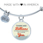 Love Message Billions Of People Circle Bangle Bracelet Stainless Steel or 18k Gold" - Express Your Love Gifts