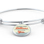 Love Message Billions Of People Circle Bangle Bracelet Stainless Steel or 18k Gold" - Express Your Love Gifts