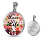 Love Message Circle Necklace Stainless Steel or 18k Gold 18-22" Gift For Her - Express Your Love Gifts