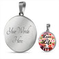 Love Message Circle Necklace Stainless Steel or 18k Gold 18-22" Gift For Her - Express Your Love Gifts