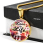 Love Message Circle Necklace Stainless Steel or 18k Gold 18-22" Gift For Her - Express Your Love Gifts