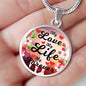 Love Message Circle Necklace Stainless Steel or 18k Gold 18-22" Gift For Her - Express Your Love Gifts