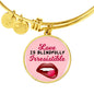 Love Message Love Is Blindfully Irresistible Circle Bangle Bracelet Stainless Steel or 18k Gold" - Express Your Love Gifts