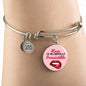 Love Message Love Is Blindfully Irresistible Circle Bangle Bracelet Stainless Steel or 18k Gold" - Express Your Love Gifts