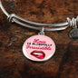 Love Message Love Is Blindfully Irresistible Circle Bangle Bracelet Stainless Steel or 18k Gold" - Express Your Love Gifts