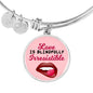 Love Message Love Is Blindfully Irresistible Circle Bangle Bracelet Stainless Steel or 18k Gold" - Express Your Love Gifts