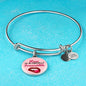 Love Message Love Is Blindfully Irresistible Circle Bangle Bracelet Stainless Steel or 18k Gold" - Express Your Love Gifts