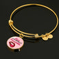 Love Message Love Is Blindfully Irresistible Circle Bangle Bracelet Stainless Steel or 18k Gold" - Express Your Love Gifts