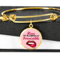 Love Message Love Is Blindfully Irresistible Circle Bangle Bracelet Stainless Steel or 18k Gold" - Express Your Love Gifts