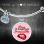 Love Message Love Is Blindfully Irresistible Circle Bangle Bracelet Stainless Steel or 18k Gold" - Express Your Love Gifts