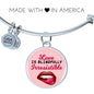 Love Message Love Is Blindfully Irresistible Circle Bangle Bracelet Stainless Steel or 18k Gold" - Express Your Love Gifts