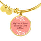 Love Message My Love Is Yours Circle Bangle Bracelet Stainless Steel or 18k Gold" - Express Your Love Gifts