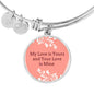 Love Message My Love Is Yours Circle Bangle Bracelet Stainless Steel or 18k Gold" - Express Your Love Gifts