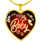 Love Message Necklace My Baby Stainless Steel or 18k Gold Heart Pendant 18-22" - Express Your Love Gifts