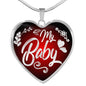 Love Message Necklace My Baby Stainless Steel or 18k Gold Heart Pendant 18-22" - Express Your Love Gifts