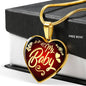 Love Message Necklace My Baby Stainless Steel or 18k Gold Heart Pendant 18-22" - Express Your Love Gifts
