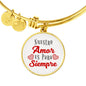 Love Message Nuestro Amor Es Para Siempre Circle Bangle Bracelet Stainless Steel or 18k Gold" - Express Your Love Gifts