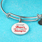 Love Message Nuestro Amor Es Para Siempre Circle Bangle Bracelet Stainless Steel or 18k Gold" - Express Your Love Gifts