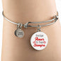 Love Message Nuestro Amor Es Para Siempre Circle Bangle Bracelet Stainless Steel or 18k Gold" - Express Your Love Gifts