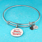 Love Message Nuestro Amor Es Para Siempre Circle Bangle Bracelet Stainless Steel or 18k Gold" - Express Your Love Gifts