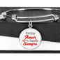 Love Message Nuestro Amor Es Para Siempre Circle Bangle Bracelet Stainless Steel or 18k Gold" - Express Your Love Gifts