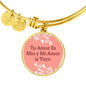 Love Message Tu Amor Es Mio Y Mi Amor Is Tuyo Circle Bangle Bracelet Stainless Steel or 18k Gold" - Express Your Love Gifts