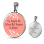 Love Message Tu Amor Es Mio Y Mi Amor Is Tuyo Circle Necklace Stainless Steel or 18k Gold 18-22" - Express Your Love Gifts
