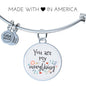 Love Message You Are My Everything Circle Bangle Bracelet Stainless Steel or 18k Gold" - Express Your Love Gifts