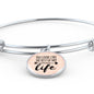 Love Message You Look Like The Rest Of My Life Circle Bangle Bracelet Stainless Steel or 18k Gold" - Express Your Love Gifts