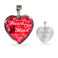 Love Message You Own My Heart And Mind Heart Necklace Stainless Steel or 18k Gold Pendant 18-22" - Express Your Love Gifts