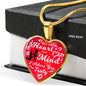 Love Message You Own My Heart And Mind Heart Necklace Stainless Steel or 18k Gold Pendant 18-22" - Express Your Love Gifts
