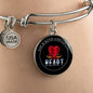 Love Message Your Kind And Loving Heart Circle Bangle Bracelet Stainless Steel or 18k Gold" - Express Your Love Gifts